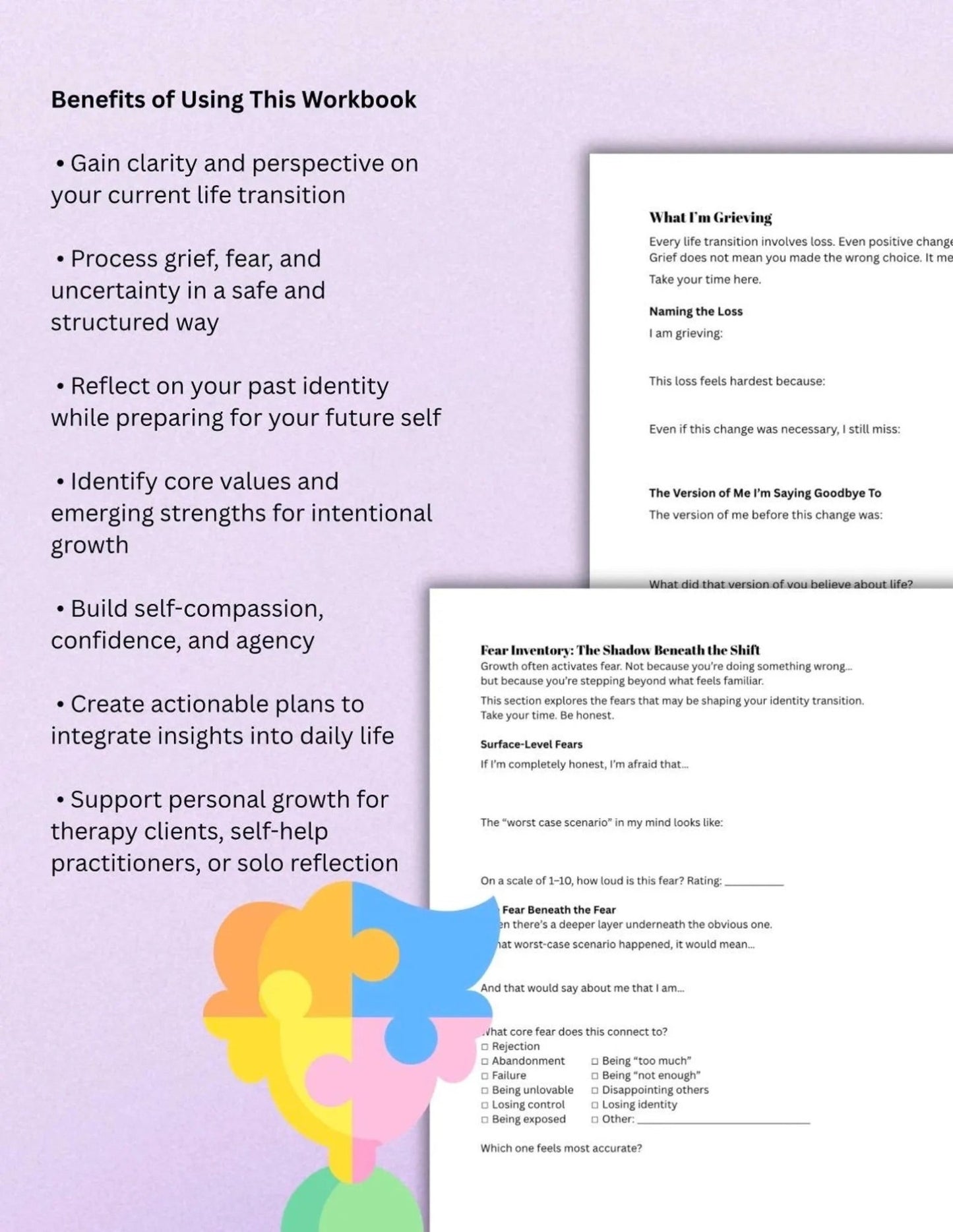 Identity Shift & Life Changes Workbook for Self - Improvement & Discovery - Empower Planners